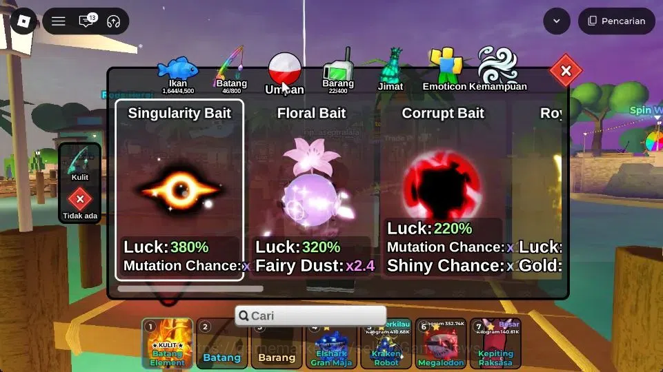Roblox Accounts FISH IT Lv 768|1 SC+4 Myth Rod(Element,Bamboo,Ghos image 5