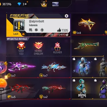 Free Fire Accounts Indonesia | 6 EVO (M1887 Lv7, XM8 Lv7, UMP Lv6,etc)| M1887 Sterling Conqueror| ElectrifyBunny Bp | Check