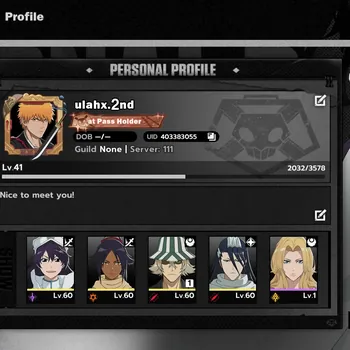 BLEACH: Soul Resonance Accounts Nuverse SEA |Lv.41| 4 SSR 1 Sign (Uruhara),Byakuya,Yoruichi,Bambietta|Log Google|Check SS