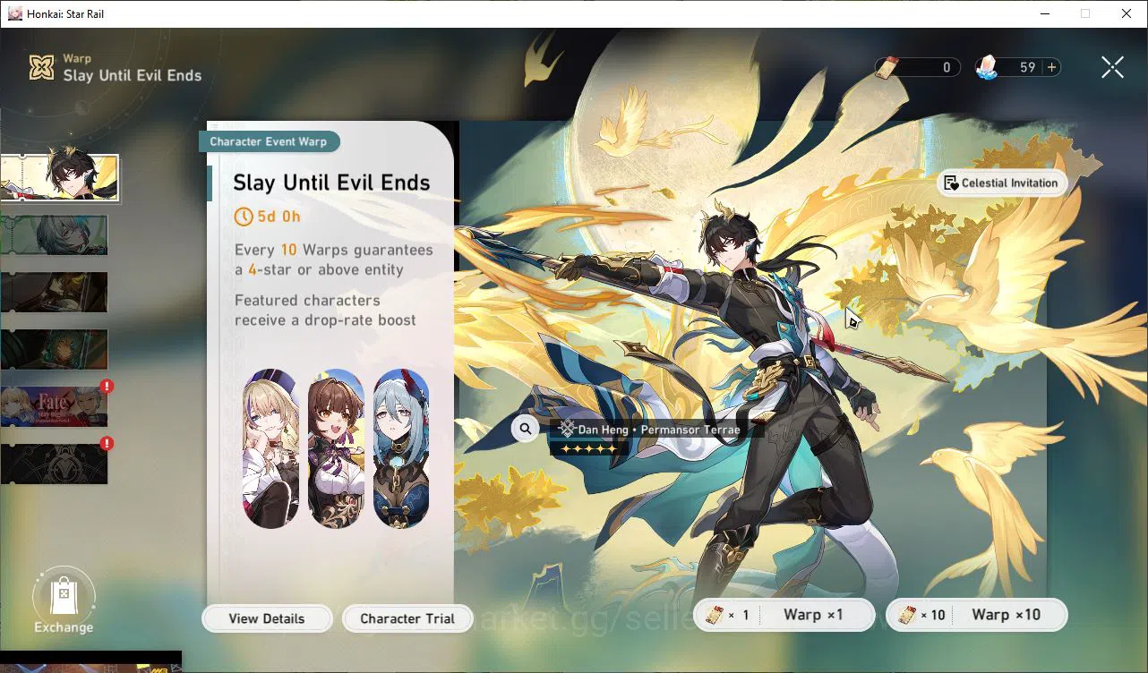 Honkai Star Rail Accounts Mid Game ASIA |TL 62|6 Limited |[Archer+Sign,Castorice,3B,Sunday,Cerydra,Dan HengPT]|MC 14
