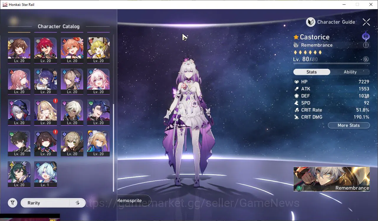 Honkai Star Rail Accounts Mid Game ASIA |TL 62|6 Limited |[Archer+Sign,Castorice,3B,Sunday,Cerydra,Dan HengPT]|MC 5