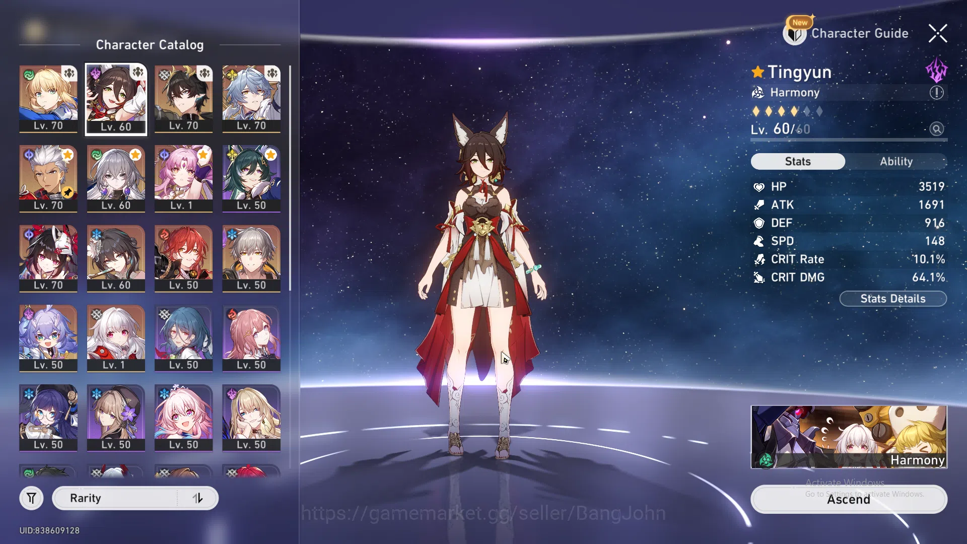 Honkai Star Rail Accounts ASIATL 60|7 Limit|Saber E6+Sign,Sunday,Sparkle,Rua image 4