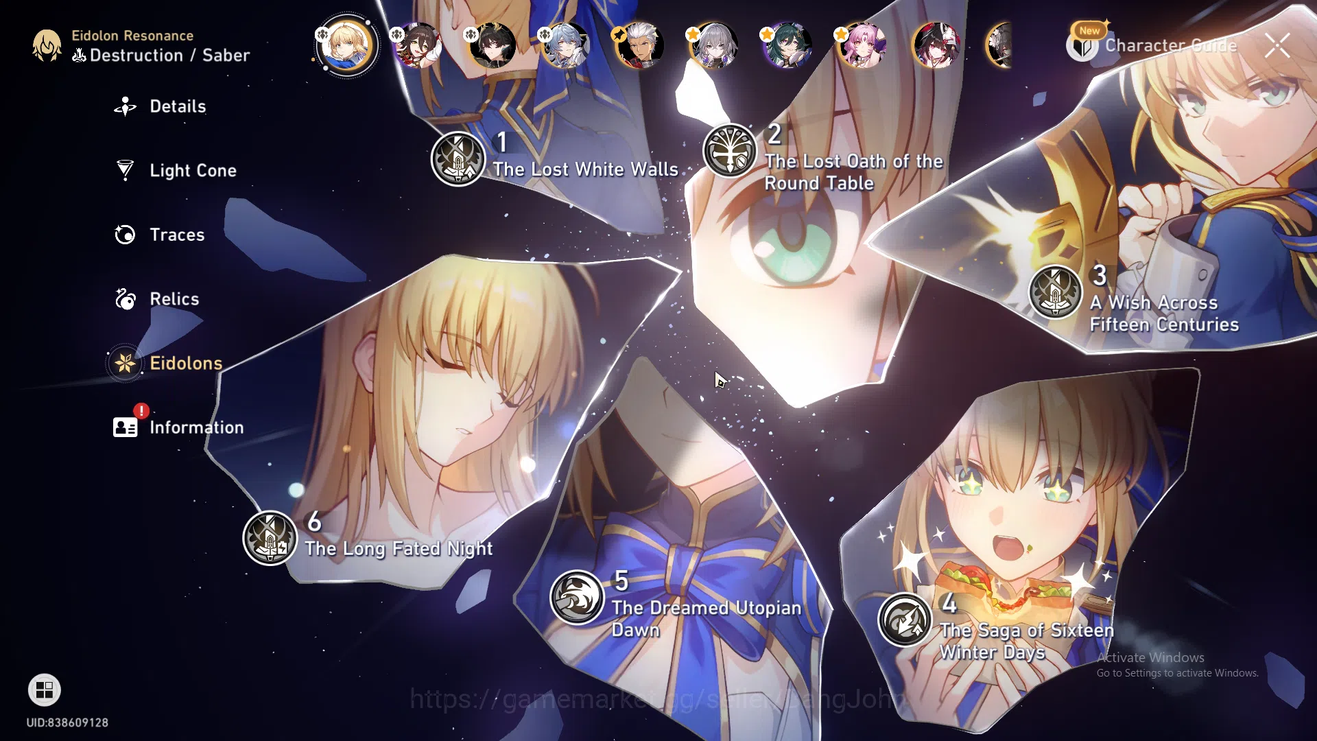 Honkai Star Rail Accounts ASIATL 60|7 Limit|Saber E6+Sign,Sunday,Sparkle,Rua image 5