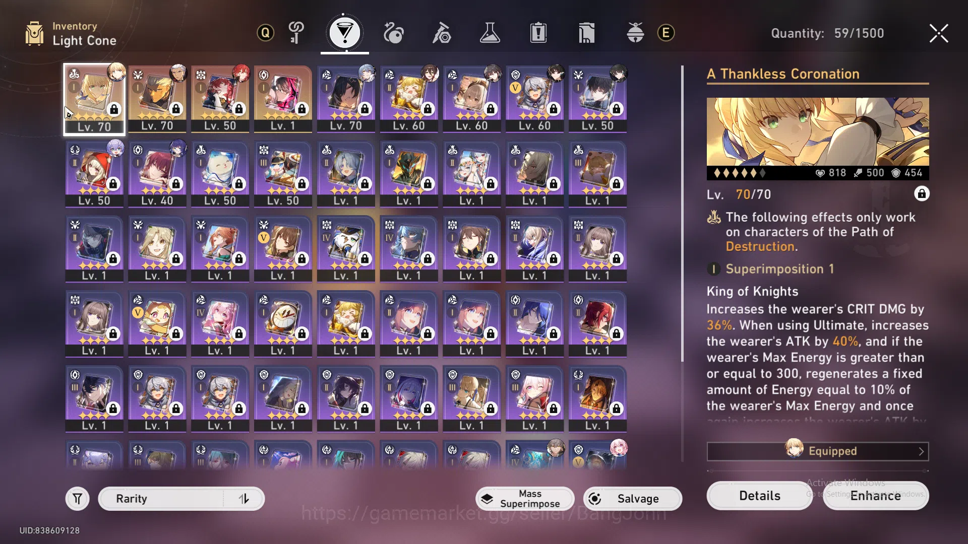 Honkai Star Rail Accounts ASIATL 60|7 Limit|Saber E6+Sign,Sunday,Sparkle,Rua image 6