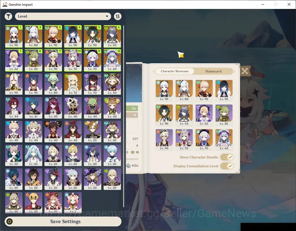 Genshin Impact Accounts Others ASIA|AR 56|Frezze Team ayaka|7 Limited+4(5*Weapon)|Yelan,Shenhe,Kazuha,Xiao,Etc|MC 1