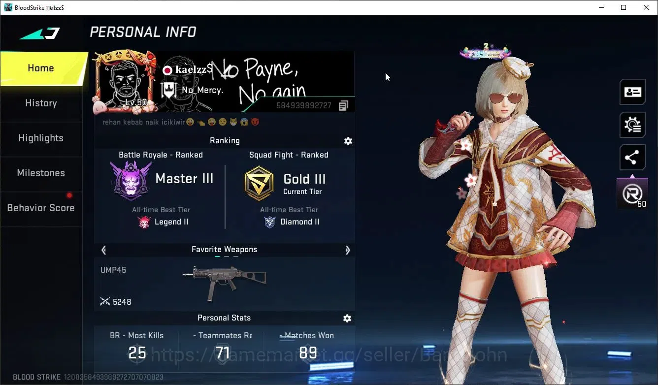Blood Strike Accounts ASIA |1 ETERNAL: Desert Eagle-Scorpius|6 COLLAB GU image 1