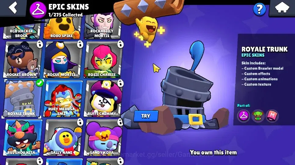 Brawl Stars Accounts 1017 Trophy|5593 Bling|16 Brawlers 1 Max Lvl [Colt,Emz] 1 Myth [El Quarterback] 1 Epic Skin 1 Super 13