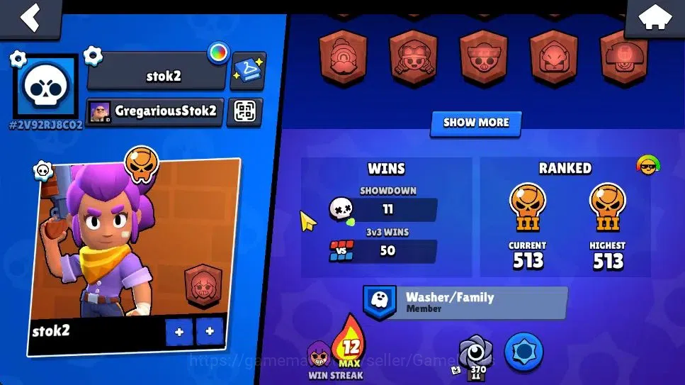Brawl Stars Accounts 1017 Trophy|5593 Bling|16 Brawlers 1 Max Lvl [Colt,Emz] 1 Myth [El Quarterback] 1 Epic Skin 1 Super 3