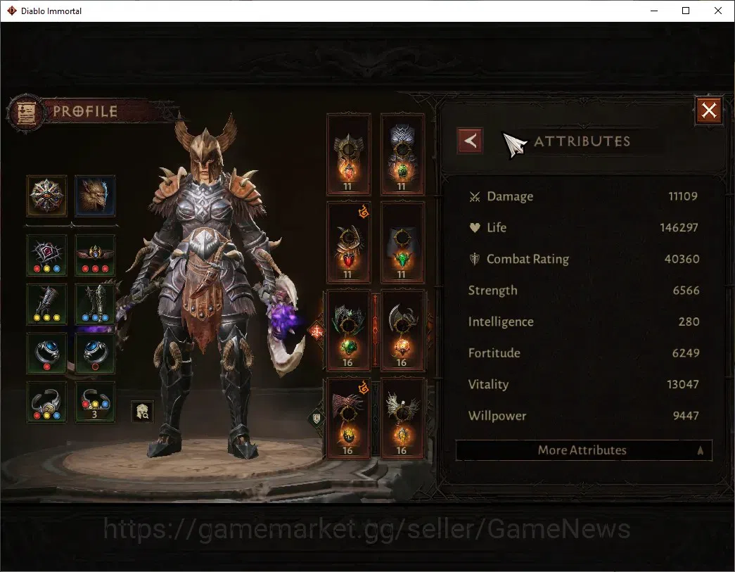 Diablo Immortal Accounts NA-High Heaevens|CS ON|Lv60(700)|Barbarian|40k CR| image 3