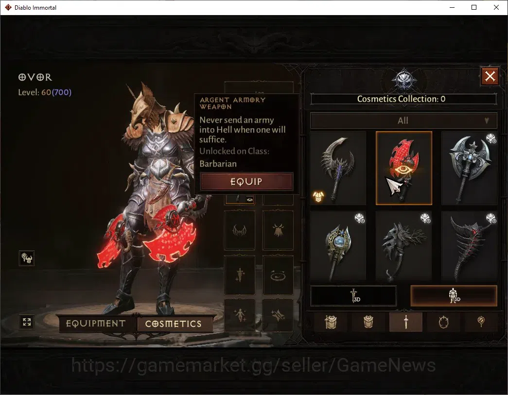 Diablo Immortal Accounts NA-High Heaevens|CS ON|Lv60(700)|Barbarian|40k CR| image 9