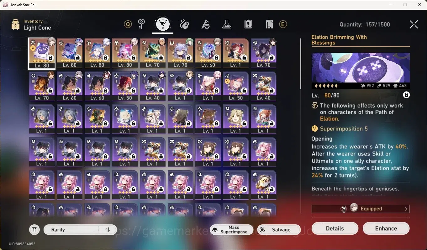 Honkai Star Rail Accounts End Game ASIA|TL 65|10 Limited 13