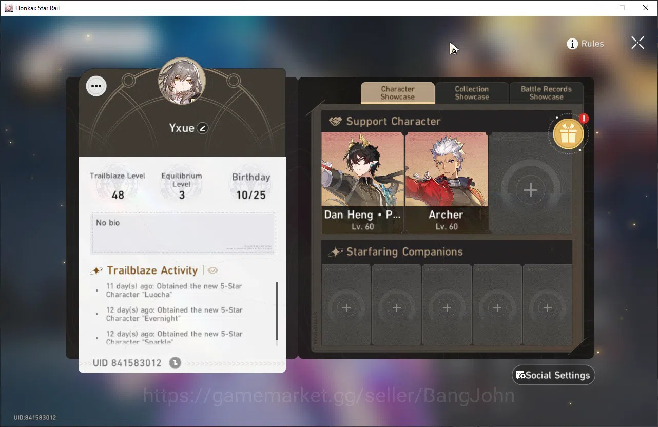 Honkai Star Rail Accounts ASIA | TL 48 | 7 Limit | Castorice | Cyrene | Ever image 14