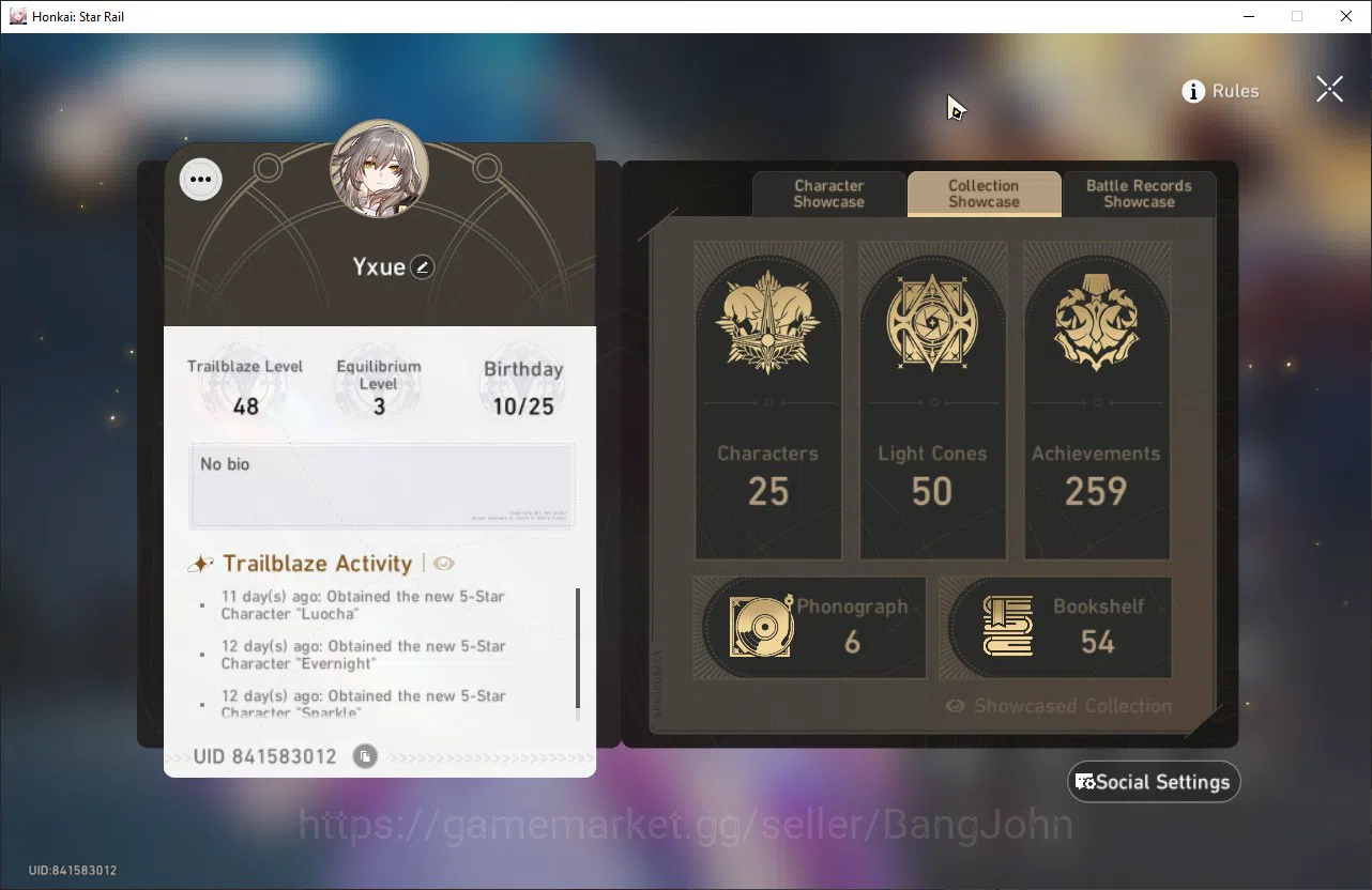 Honkai Star Rail Accounts ASIA | TL 48 | 7 Limit | Castorice | Cyrene | Ever image 16