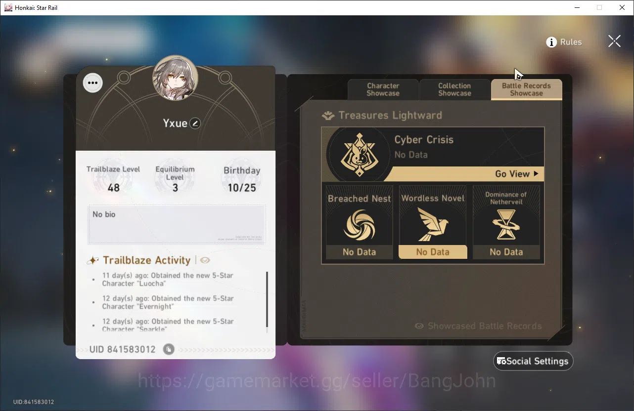 Honkai Star Rail Accounts ASIA | TL 48 | 7 Limit | Castorice | Cyrene | Ever image 17