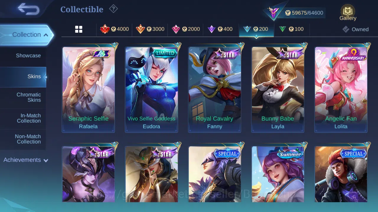 Mobile Legends: Bang Bang Accounts Others Hero 118 | skin 213 | emblem all max | renowed collector 3 | wr 54 % ex immo 100 14