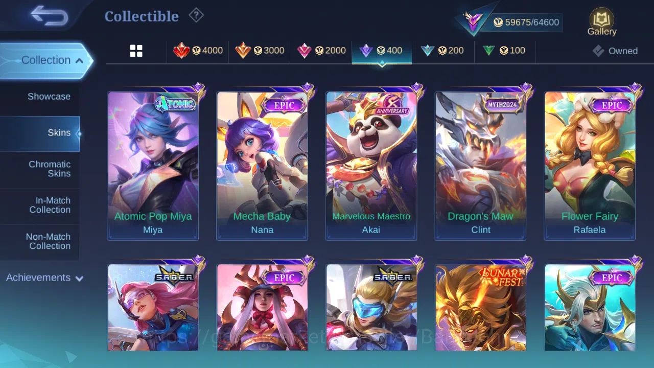Mobile Legends: Bang Bang Accounts Others Hero 118 | skin 213 | emblem all max | renowed collector 3 | wr 54 % ex immo 100 8