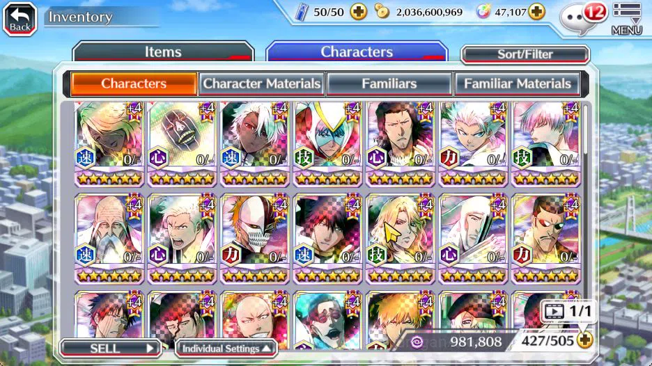 Bleach: Brave Souls Accounts High-End [GLOBAL]47K Orbs|Trio TYBW25(Rangiku,Toshiro,Mayuri),Kon,Trio Battle Fierce,Etc|4,7K 6