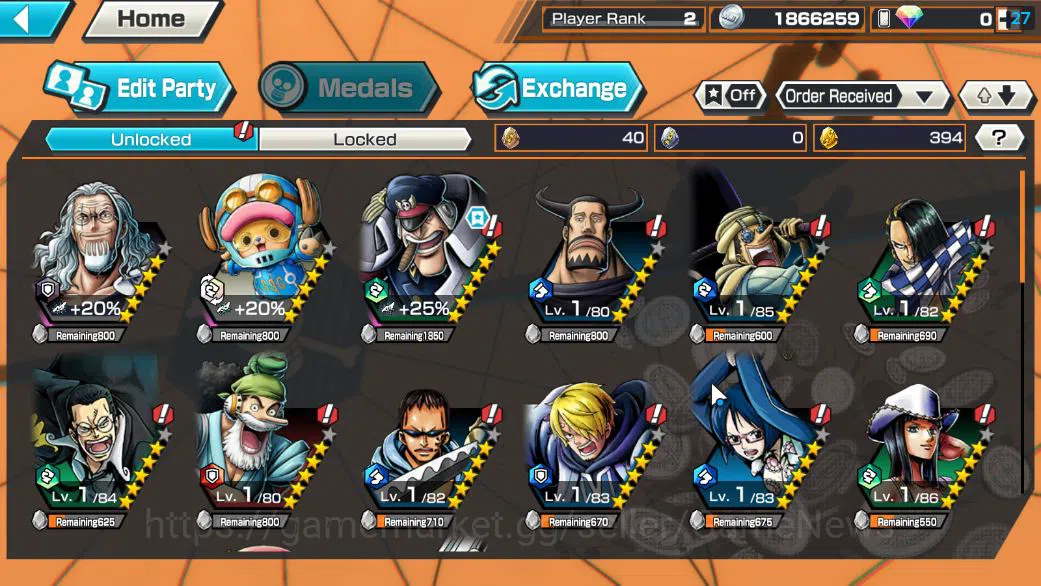 One Piece Bounty Rush Accounts Starter Global|4 EX|BP Kuzan,[Borsalino],5Elders Saturn,Onigashima Zoro,4Emperor Luffy|Rank 4