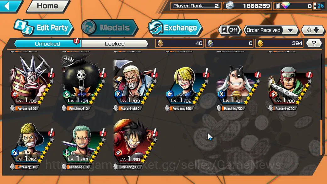 One Piece Bounty Rush Accounts Starter Global|4 EX|BP Kuzan,[Borsalino],5Elders Saturn,Onigashima Zoro,4Emperor Luffy|Rank 6