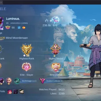 Mobile Legends: Bang Bang Accounts Collector Global |Hero 133|Skin 382|Exalted|Naruto Suyou|Dawning Bruno|Prime YZ|Sanrio