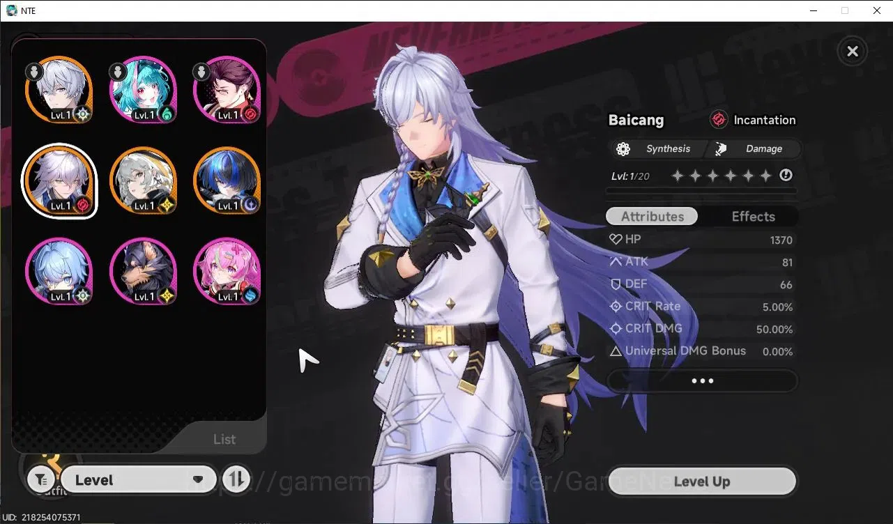 Neverness to Everness Accounts Global EUROPE HL 3| 3 SSR [Baicang+Sign, Hathor, Daffodill]|5 Blue Dice|5 SR [Adler,Skia 2