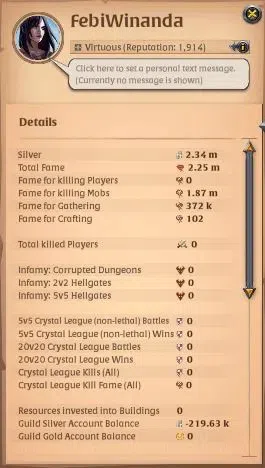 Albion Online Accounts ASIA | 2,25M Total Fame - 2,34M Silver | T8 Ore Mi image 1