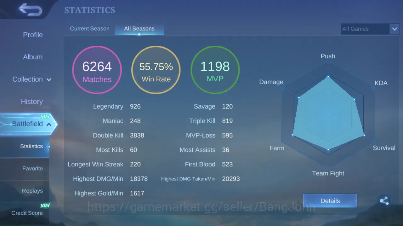 Mobile Legends: Bang Bang Accounts Hero 131 | Skin 216 | Luckybox Saber | Luckybox Ha image 2