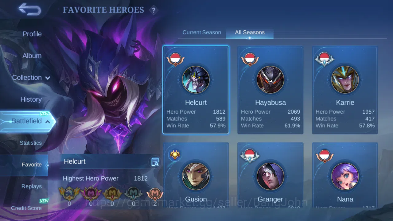 Mobile Legends: Bang Bang Accounts Hero 131 | Skin 216 | Luckybox Saber | Luckybox Ha image 3