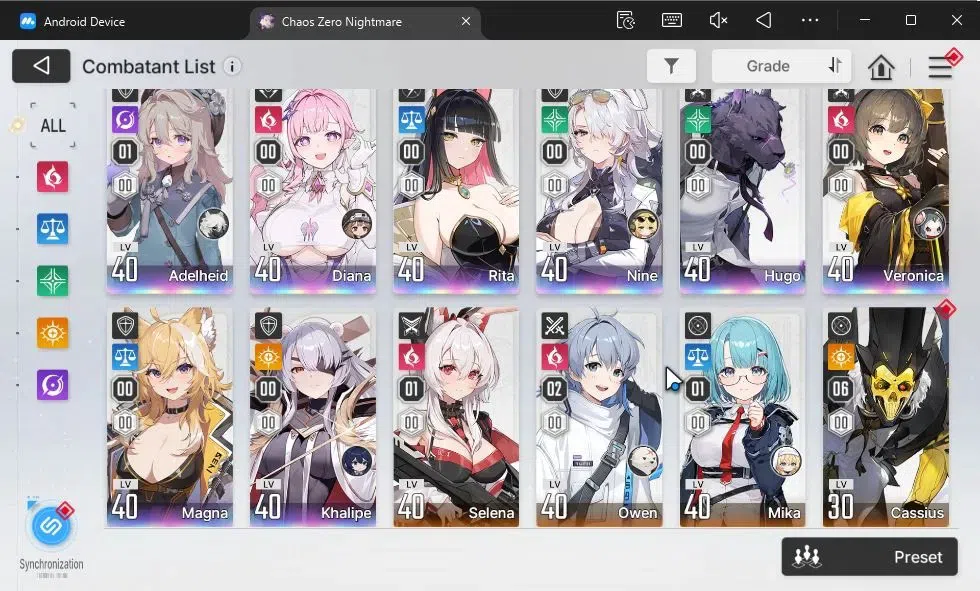 Chaos Zero Nightmare Accounts GLOBAL|Lv 38|8 SSR[AdelheidM1,Diana,Rita,Nine,Vero image 3