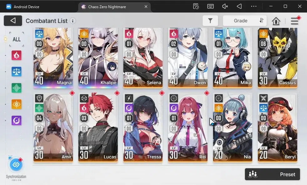 Chaos Zero Nightmare Accounts GLOBAL|Lv 38|8 SSR[AdelheidM1,Diana,Rita,Nine,Vero image 4