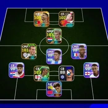 eFootball Accounts Legends & Iconic Players Mobile|PW 2990|Big Time Cristiano Ronaldo,Epic Rooney, Ferdinand, Bergkamp
