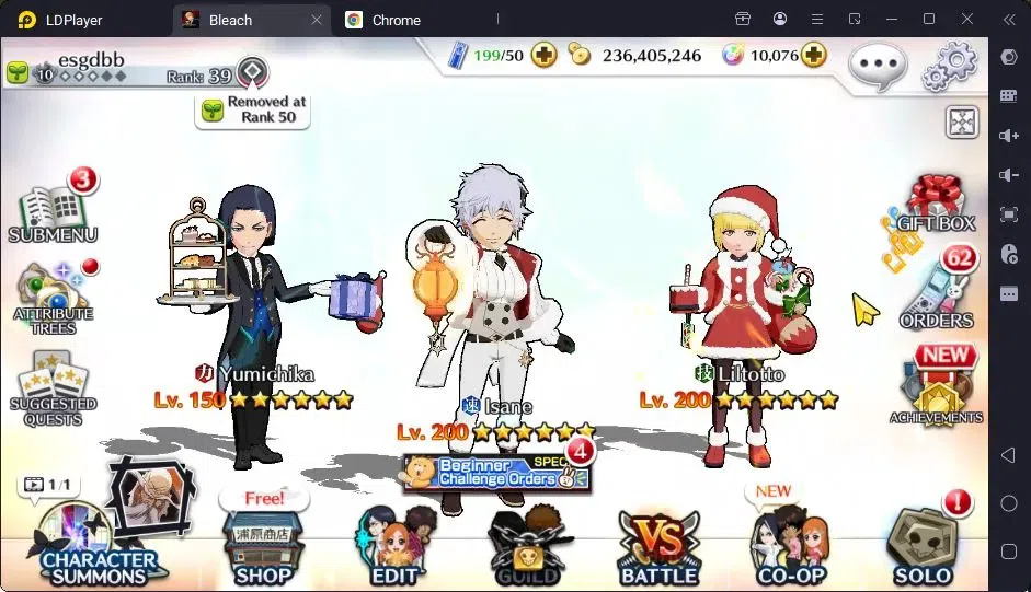 Bleach: Brave Souls Accounts Starter Global |98K BP+10K Orb|Fresh Story|Ichigo DT,|Aizen6th|Liltotto,Isane 1