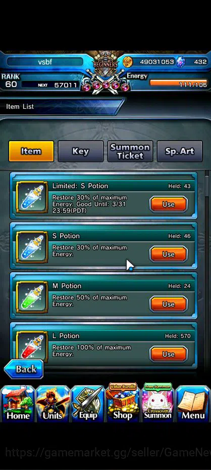 Grand Summoners Accounts Global|Rank 60|20 Ascend| ToumaTW,RimuruTW,MisakaT image 2