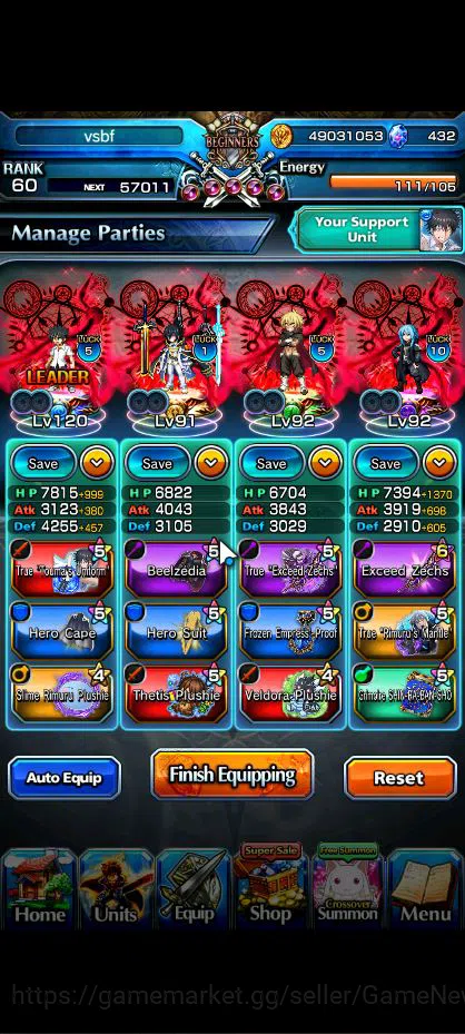 Grand Summoners Accounts Global|Rank 60|20 Ascend| ToumaTW,RimuruTW,MisakaT image 3