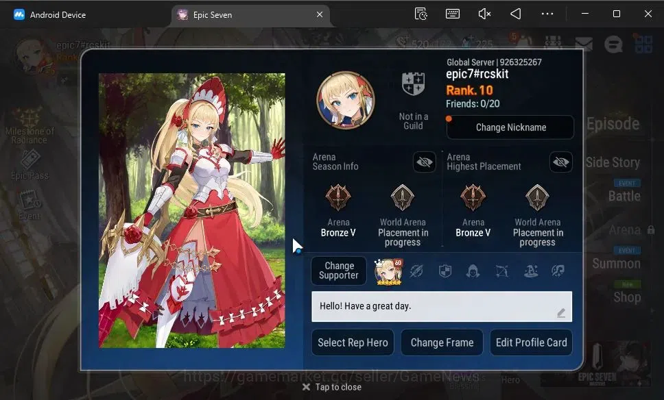 Epic Seven Accounts GLOBAL Unverif|New Era|2 ML(Salome,Mediator Kaweri image 2