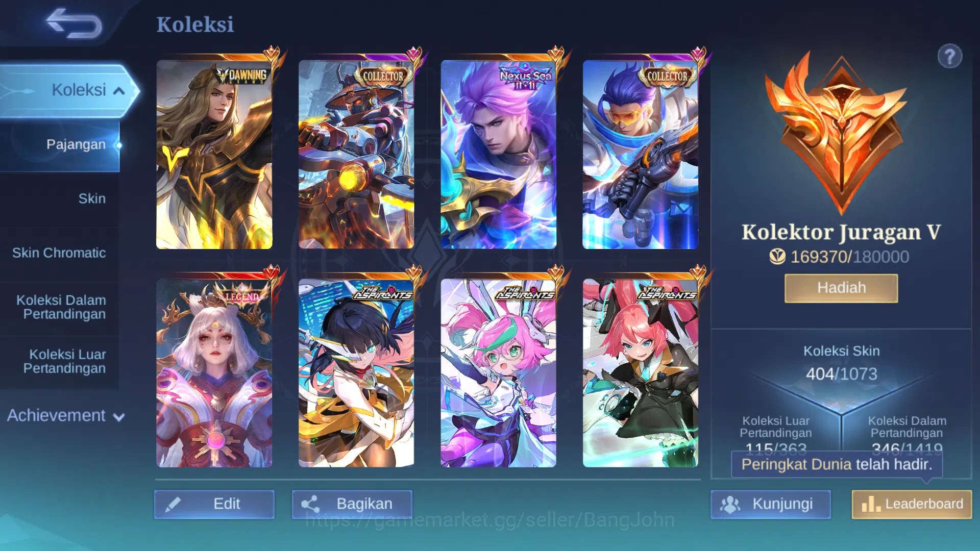 Mobile Legends: Bang Bang Accounts Hero 128 | Skin 404 | Legend Gusion, Lunox | Dawni image 14