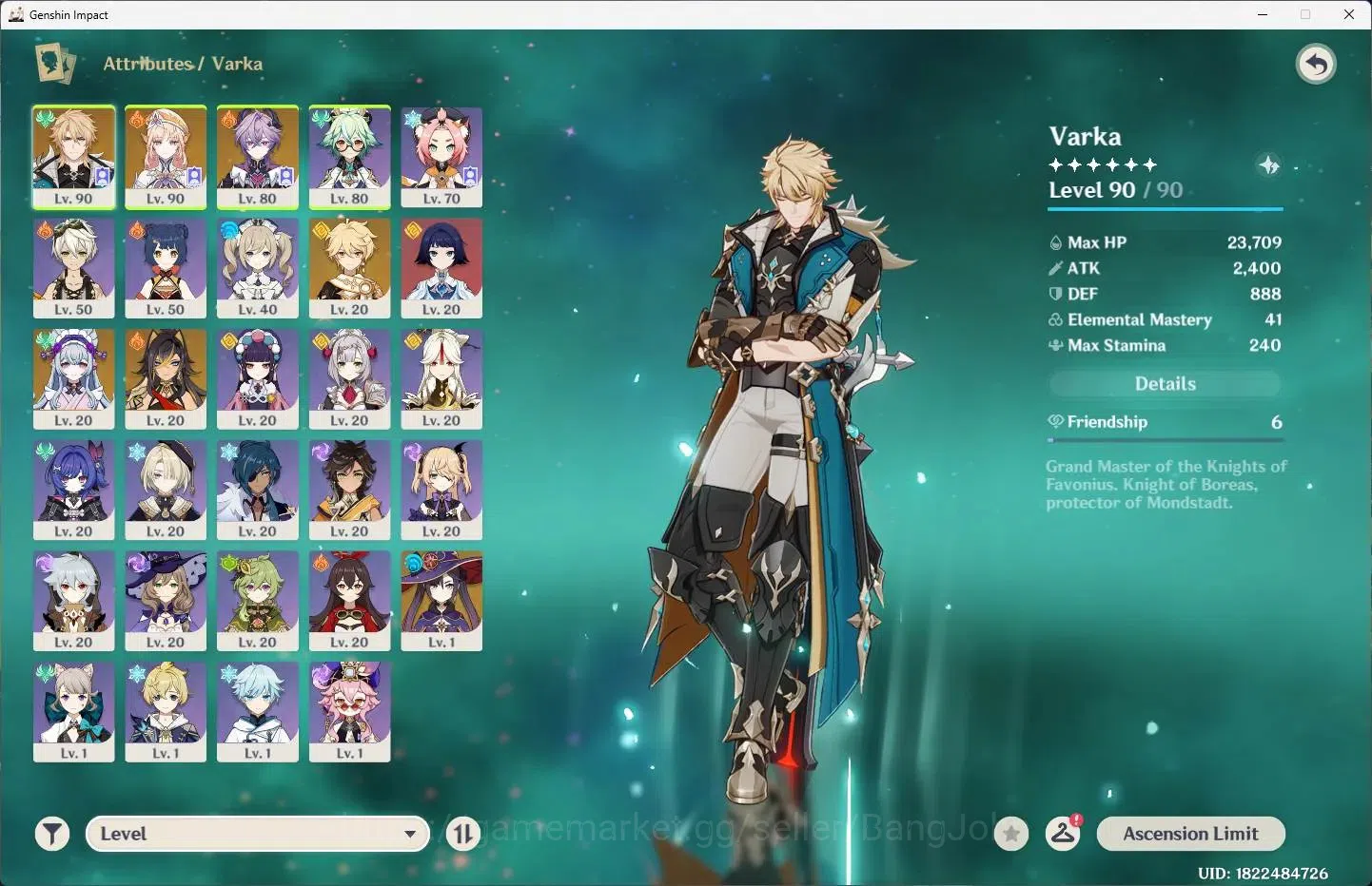 Genshin Impact Accounts ASIA | AR 50 | 3 Limit No Sign ( Varka, Nicole, Du image 15