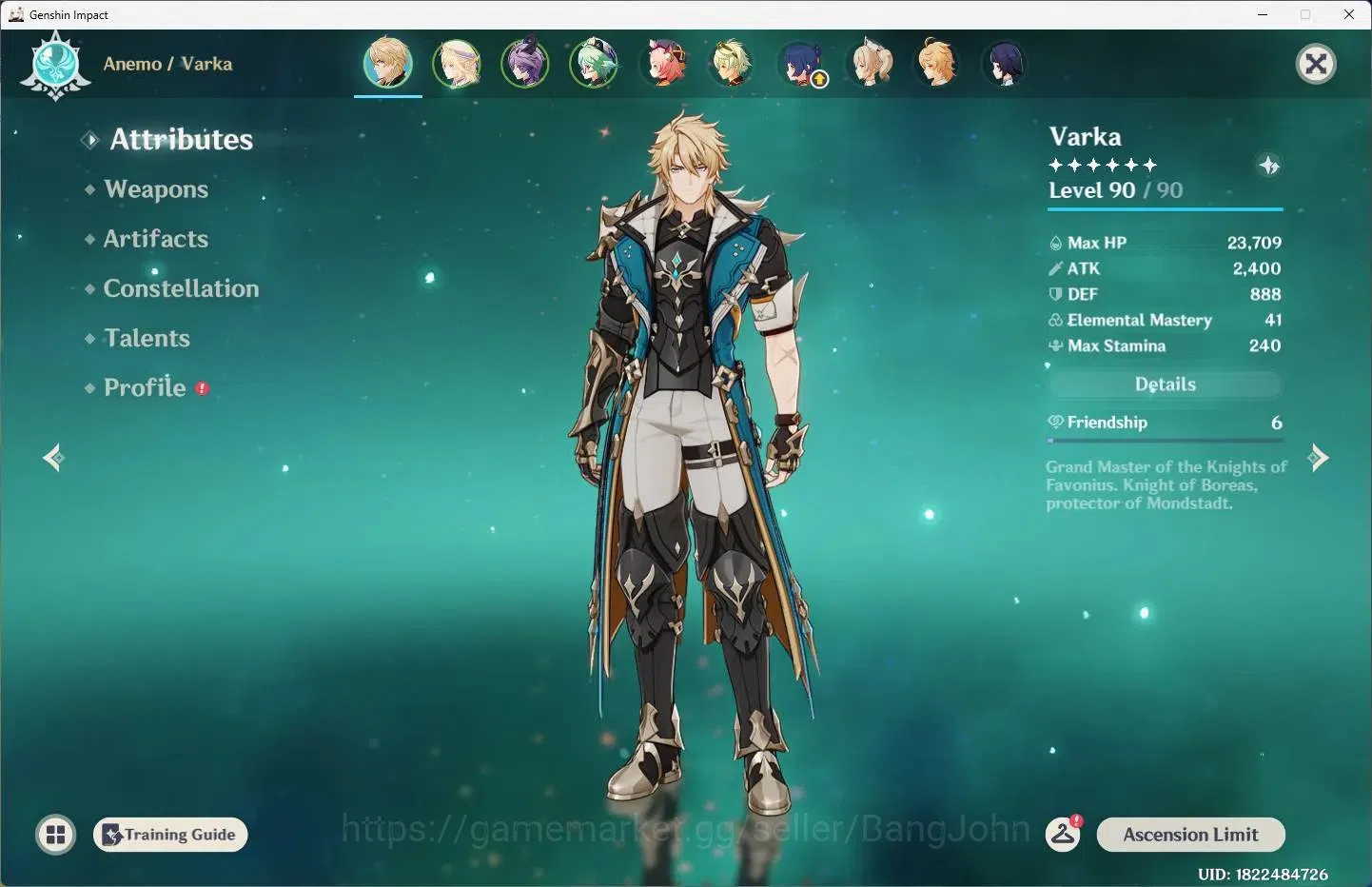 Genshin Impact Accounts ASIA | AR 50 | 3 Limit No Sign ( Varka, Nicole, Du image 2