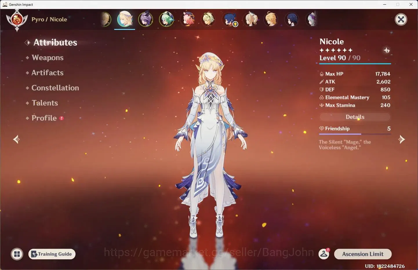 Genshin Impact Accounts ASIA | AR 50 | 3 Limit No Sign ( Varka, Nicole, Du image 3