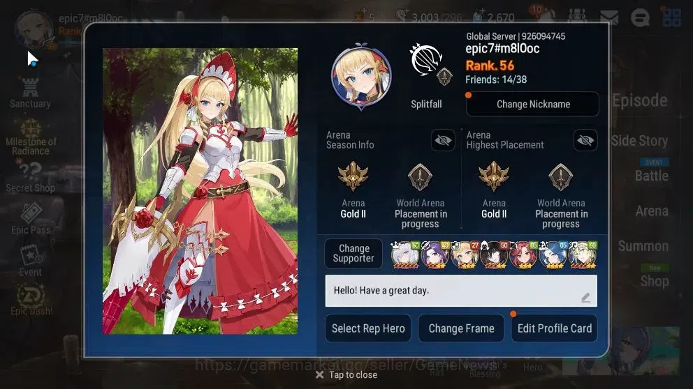 Epic Seven Accounts High-End GLOBAL UnVerif|9 ML (LOT Scales,Maid Chloe,etc)+PByblis,Hecate,Setsuka,AB Fumyr,etc|AUTO WB 2