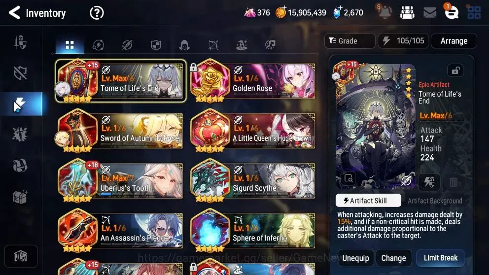 Epic Seven Accounts High-End GLOBAL UnVerif|9 ML (LOT Scales,Maid Chloe,etc)+PByblis,Hecate,Setsuka,AB Fumyr,etc|AUTO WB 20