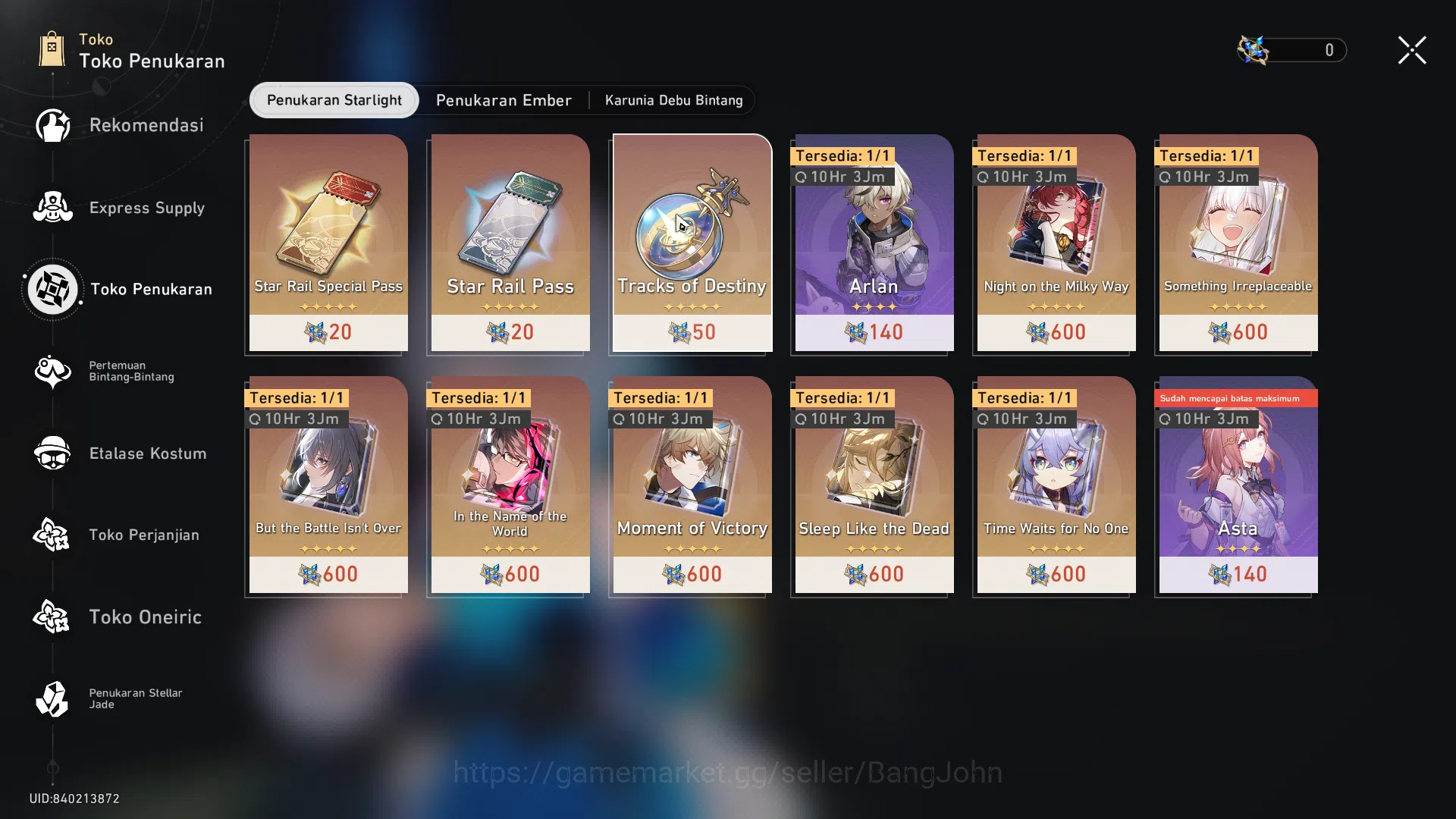 Honkai Star Rail Accounts [ASIA] TL 68 | 10 Limit Prime Team Phainon | LC Si image 9