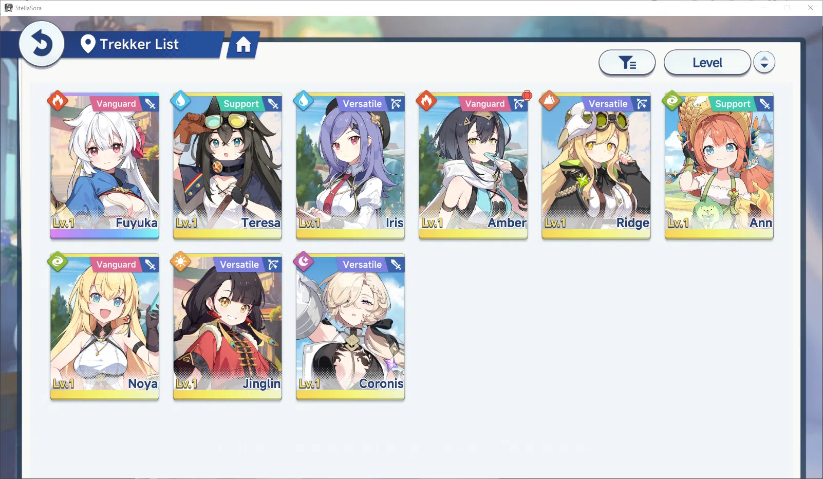 Stella Sora Accounts GLOBAL Fresh Starter Lv 1 | 1 SSR Limit (Fuyuka T1) + 8 SR Trekker 5 SR Disc | 1.1k SDust & Beginner ON