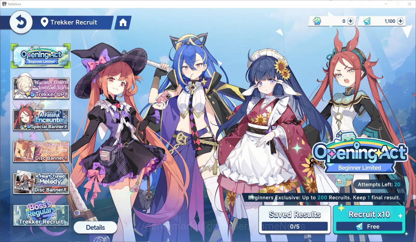 Stella Sora Accounts GLOBAL Fresh Starter Lv 1 | 1 SSR Limit (Fuyuka T1) + 8 SR Trekker 5 SR Disc | 1.1k SDust & Beginner ON 4