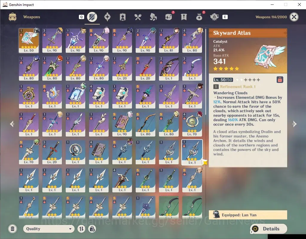 Genshin Impact Accounts ASIA|AR 56|Mavuika PremTeam|8 Limited + 1 (*5 Weap image 4
