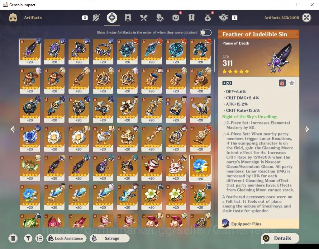Genshin Impact Accounts ASIA|AR 56|Mavuika PremTeam|8 Limited + 1 (*5 Weap image 5