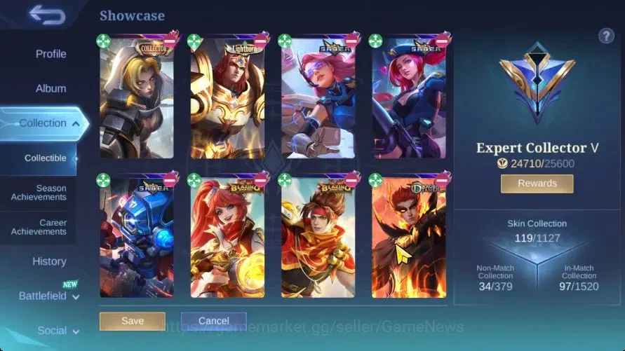 Mobile Legends: Bang Bang Accounts Hero 93|Skin 119|Highets Glory 53|Nata CC,Tigreal image 2