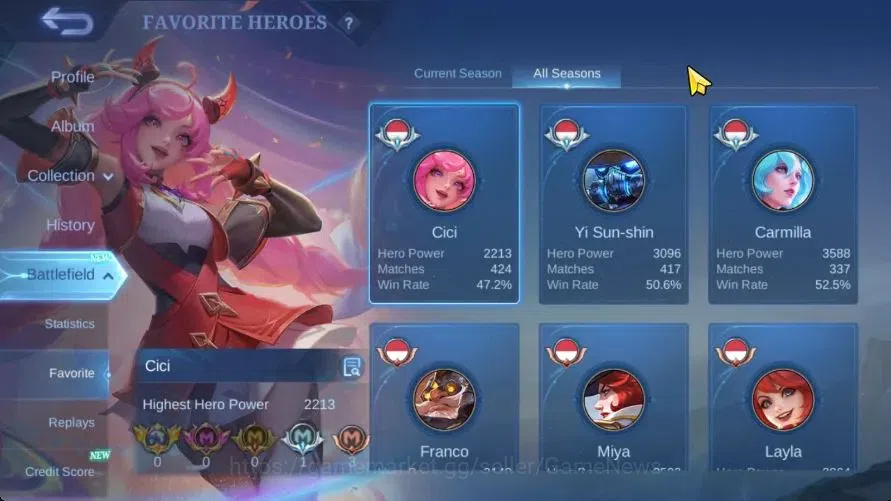 Mobile Legends: Bang Bang Accounts Hero 93|Skin 119|Highets Glory 53|Nata CC,Tigreal image 4