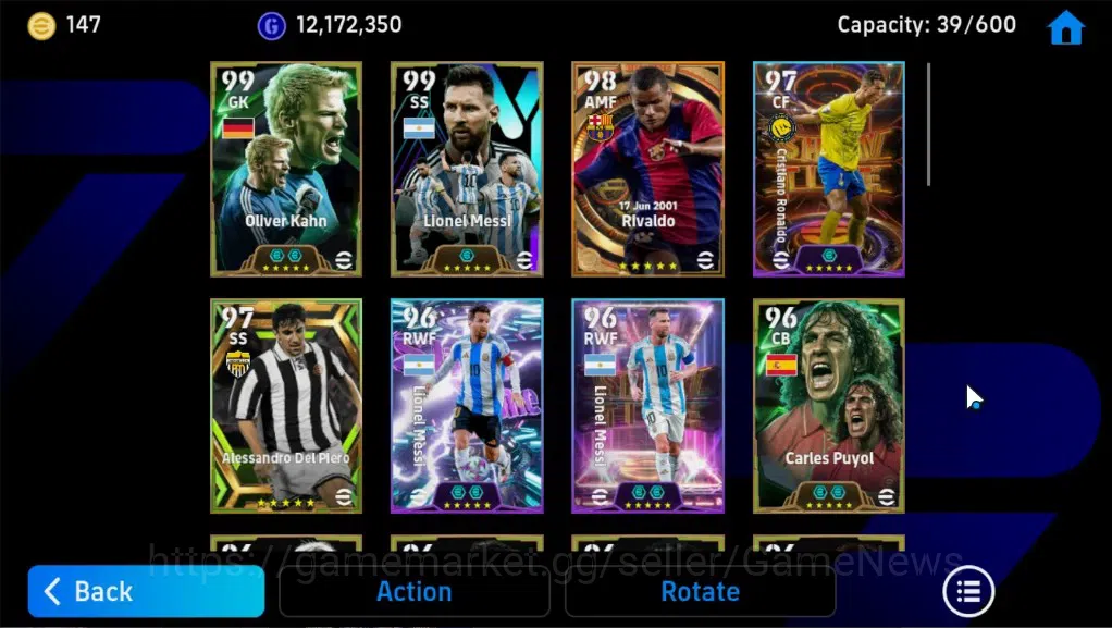 eFootball Accounts Legends & Iconic Players Android|Big Time(Rivaldo)31 Epic,Oliver Kahn,Lionel Messi,Neymar,Charles 5