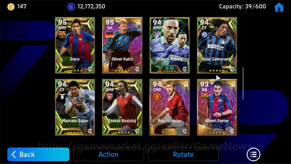 eFootball Accounts Legends & Iconic Players Android|Big Time(Rivaldo)31 Epic,Oliver Kahn,Lionel Messi,Neymar,Charles 7